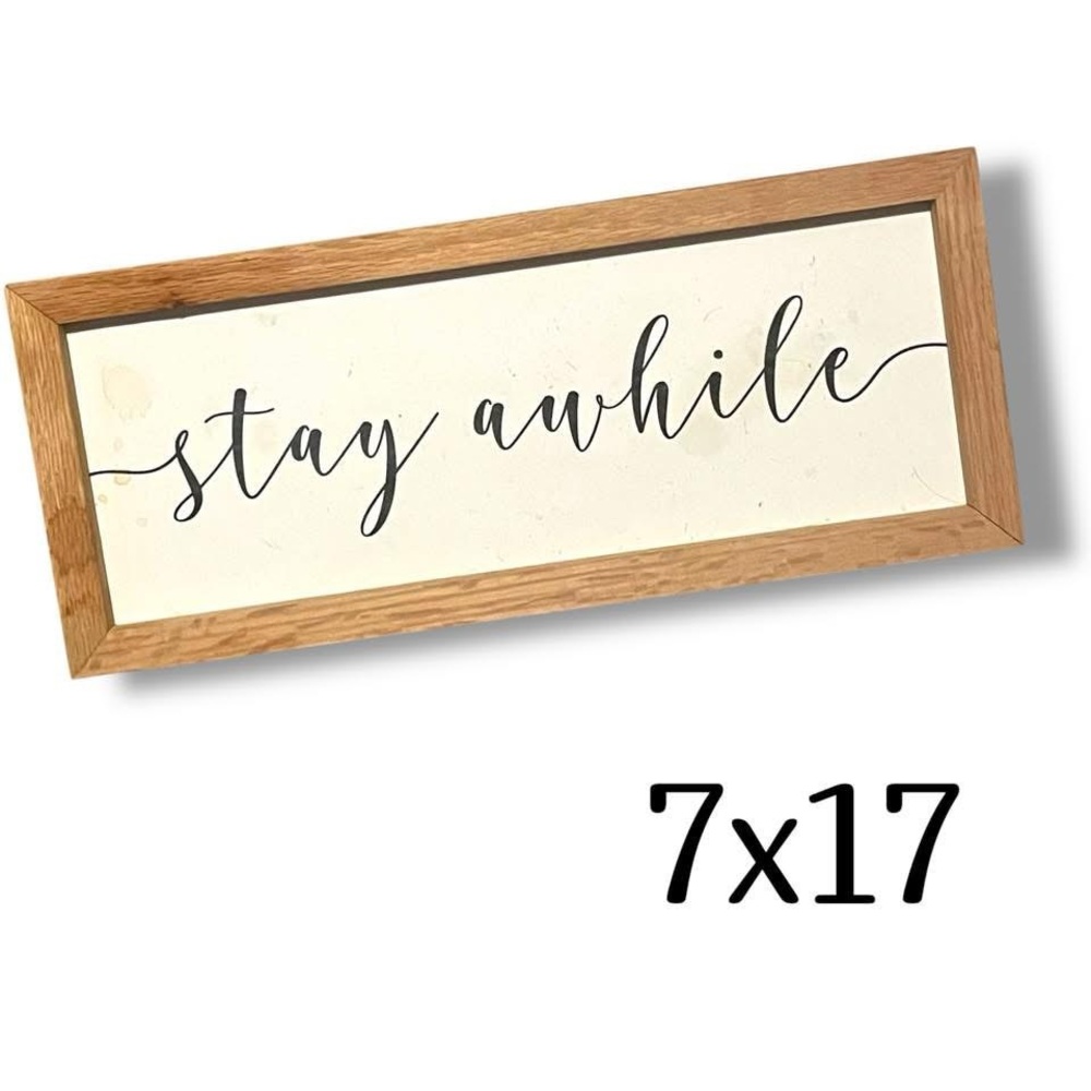 💥6/$35💥 Wooden Framed 'Stay Awhile' Wall Art